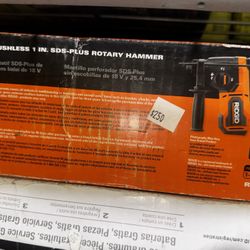 Ridgid 18 volt 1” sds plus rotary hammer $250 tool only