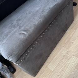 Gray Storage Ottoman 