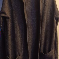 Junior Ladies Large So Soft Open Front Cardigan Hoody Sweater With Pockets 