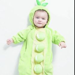 BABY INFANT PEAPOD HALLOWEEN COSTUME BABY BUNTING PLUSH Costume Size 0-6 Months