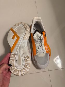 Fendi Flow Sneakers White Orange