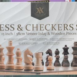 Chess & Checkers Set. Beautiful! Wood!