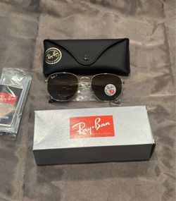 Ray-Ban Polarized Hexagonal Sunglasses with Case