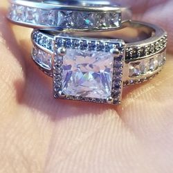 Gorgeous princess Cut Women's Wedding Engagement Ring Size 6