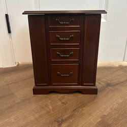 Vintage 1997 Bombay Red Mahogany Jewelry Armoire