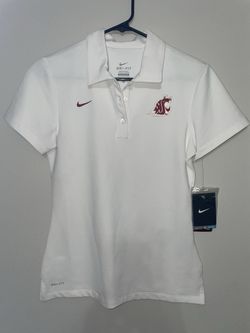 Women’s Nike Washington State Cougars Dri-FIT Woven Polo, White - Size S