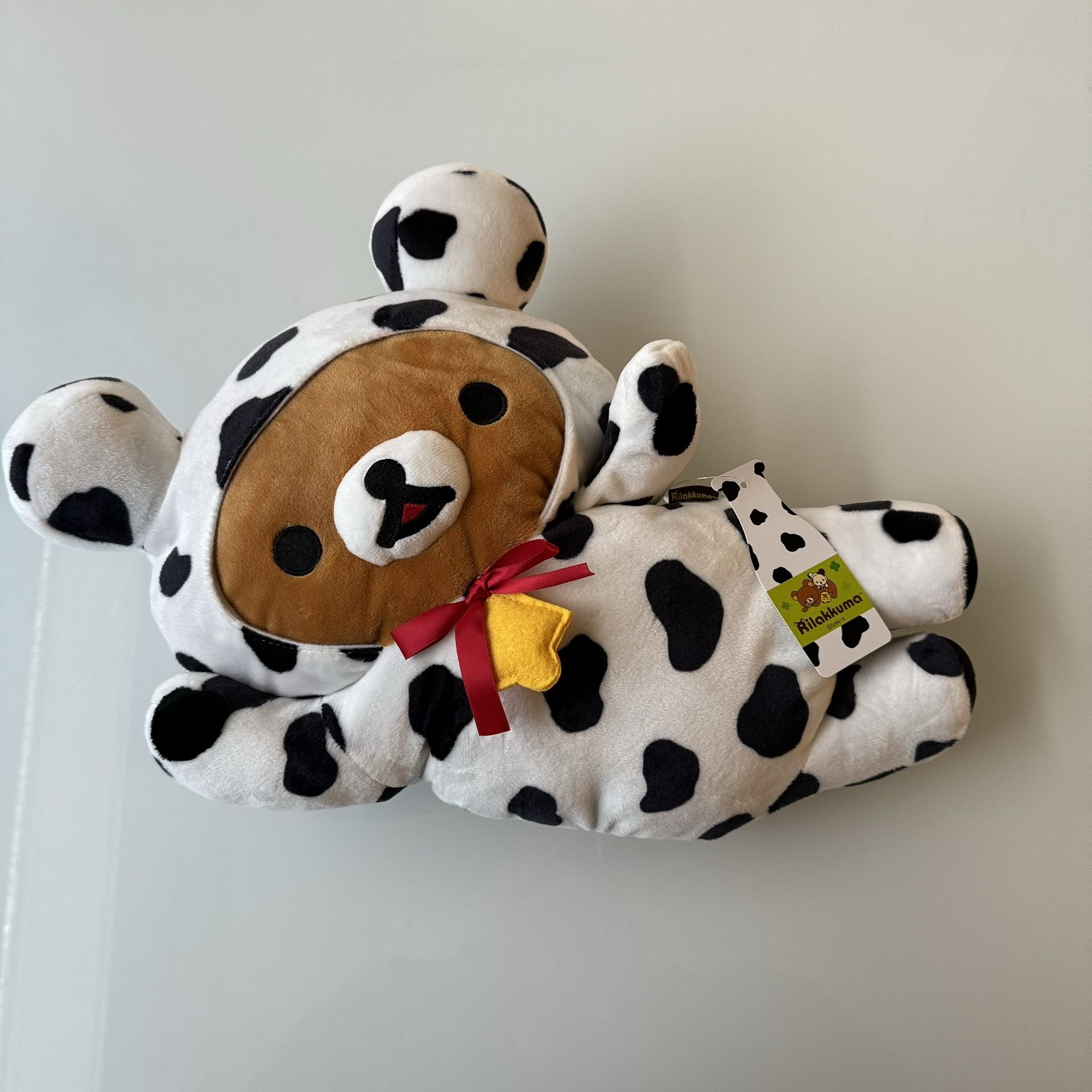 New - 18” Rilakkuma Limited Edition Lay down Stuffed Animal Plush Toy Cow