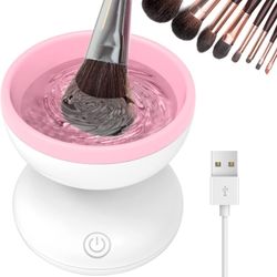 Electric Makeup Brush Cleaner Newest Design, Luxiv Wash Makeup Brush Cleaner Machine Fit for All Size Brushes Automatic Spinner Machine, Pain@X5-222