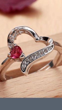 Sterling silver and ruby ring sizes 6,8,9