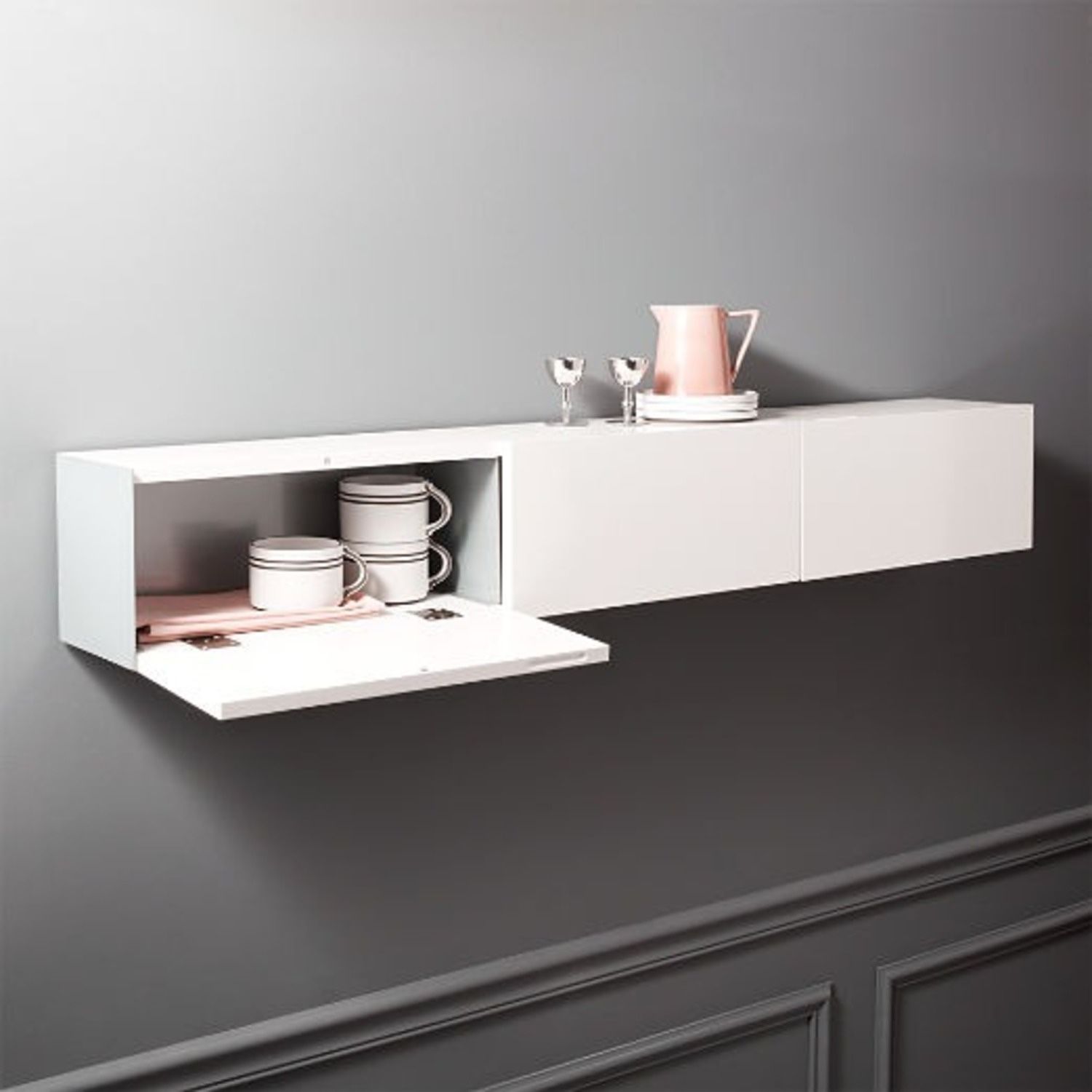CB2 LARGE WHITE STORAGE SHELF (x2)