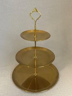 Gold Dessert Dish - 3 Layers