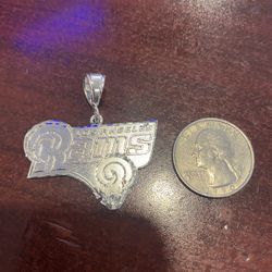 925 Sterling Silver Los Angeles Rams Pendent