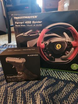 Ergostrike7 gun mouse, Thrusmaster Ferrari 458 Spider steering wheel. (pick up only!) Firm price