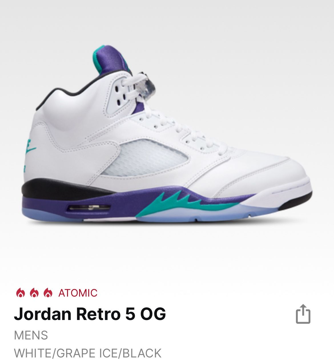 Jordan 5 Grape Size 13