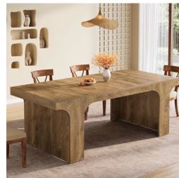 Modern wood dining table 70 inch