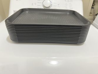 Set of 12 Black Serving Trays – Durable, Lightweight, Restaurant-Style