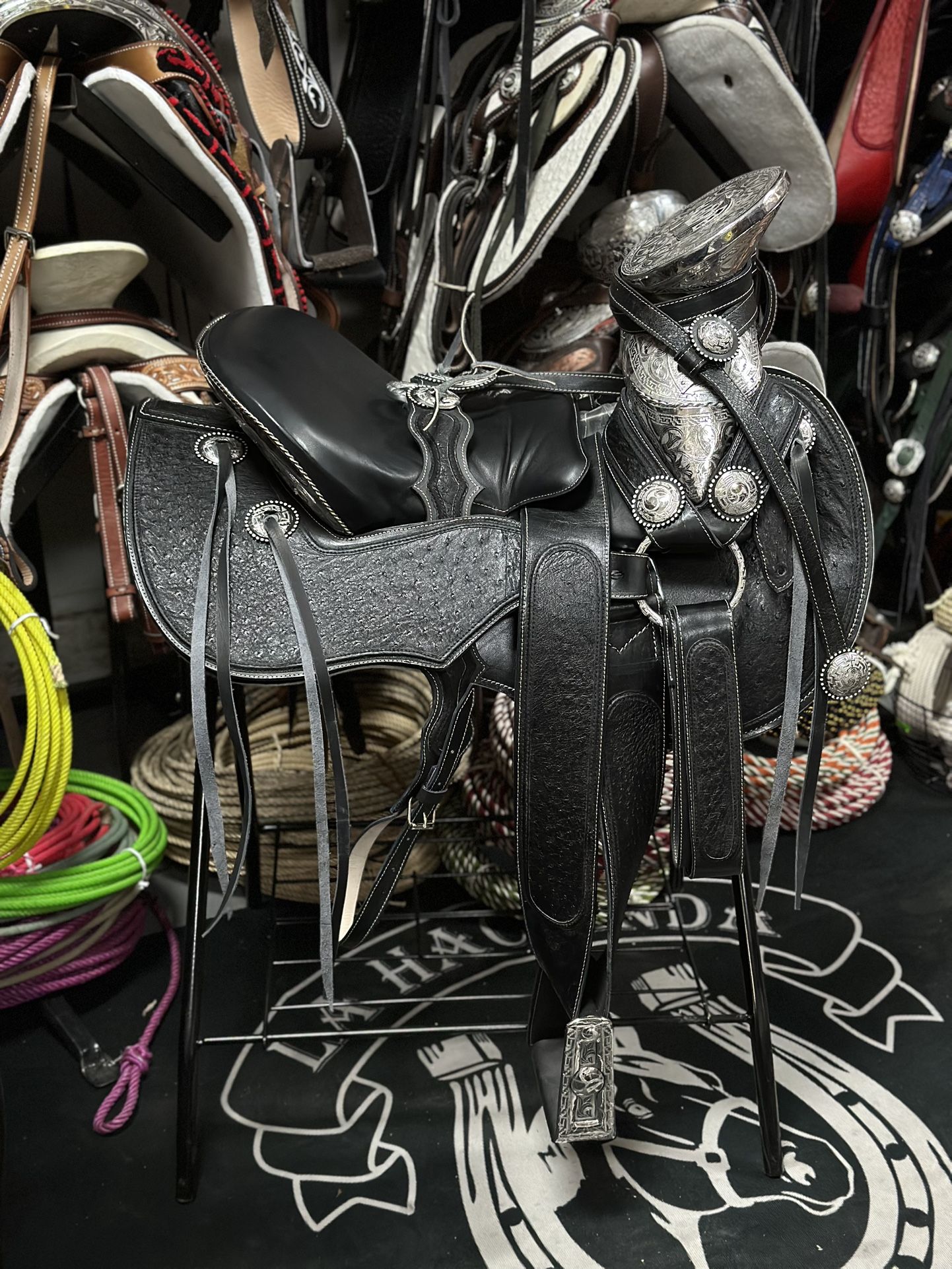 Montura De Avestruz Color Negro 🤠🔥