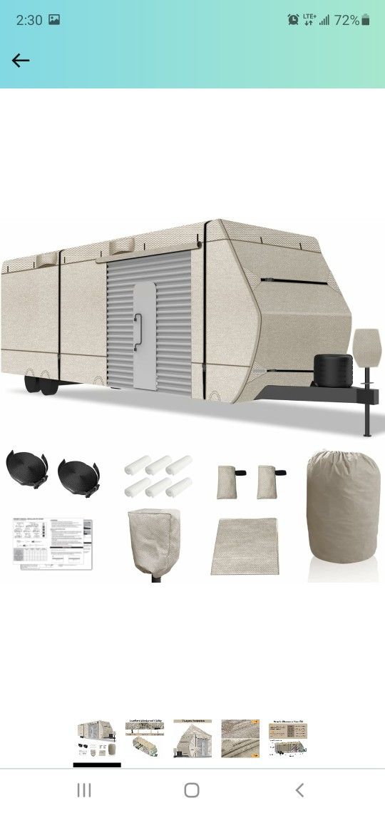 New RV Cover 26 Ft ; Travel Trailer Cover Fits 24.1- 26.5 Ft