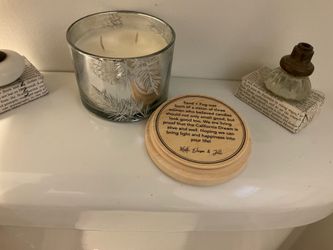New Sand and Fog Candle Winter Pine Scent in Mirrored Glass Container