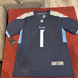 NFL Cam Ward #1 Tennessee Titans Medium Blue Jersey