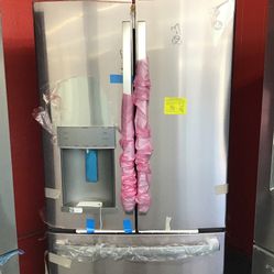 New Scratch And Dent GE Profile 28 Cu Ft Stainless Steel French Door Fridge. 1 year Warranty 