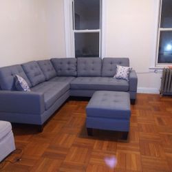 Brand New Sectional With Ottoman In Stock