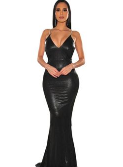 Maxi Dress Metalícese Black