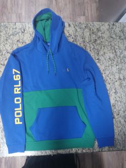 Polo Ralph Lauren mens XL double layered hoodie Blue and Green
