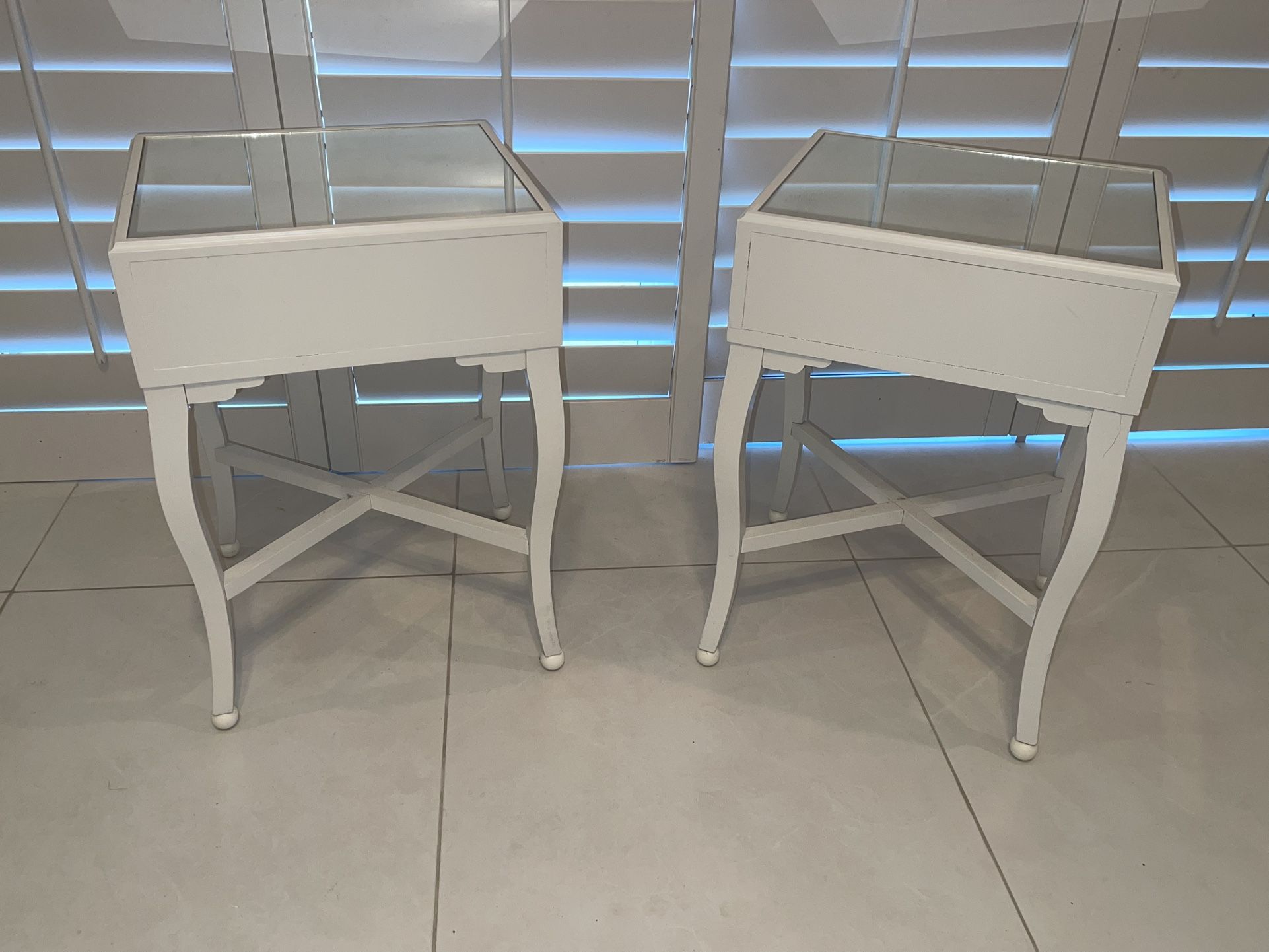 White Mirrored Tables/Night Stands Perfect Condition! $100 Each