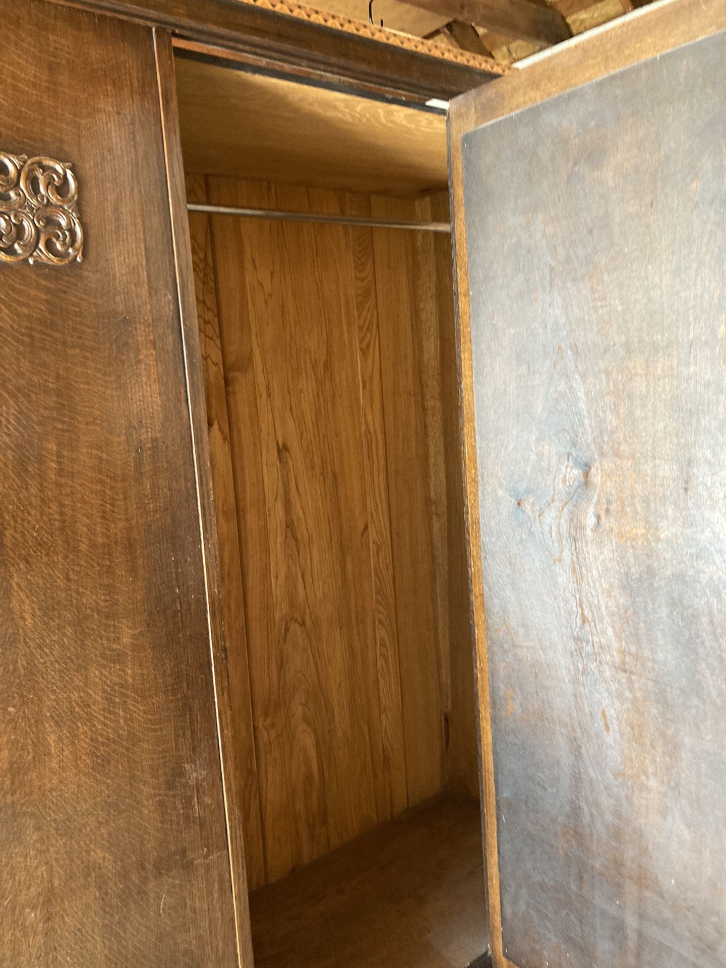 Antique Vintage Mirrored Armoire Wardrobe w Blanket Drawer for Sale in