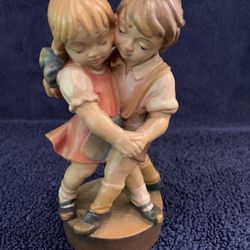 Jobin Brienz Dancing Children Hand Carved & Painted Wood Vintage