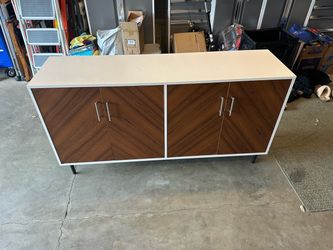 Walker Edison Mid-Century Modern TV Stand / Storage Cabinet – Fits Up to 60" TV