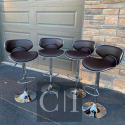 New 4 Brown Bar Stools 