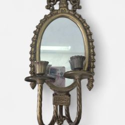 Vintage Empire Solid Brass Candle & Mirror Sconce