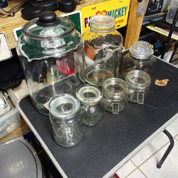 Glass. Canisters. With Sealed. Lids