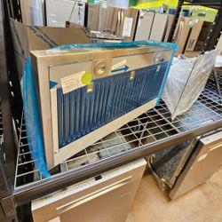  Samsung 36 inch wide stainless steel hood under cabinet