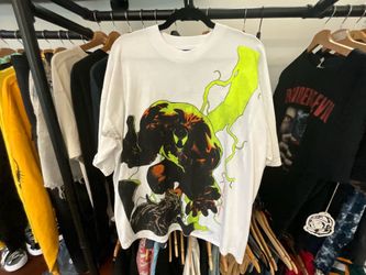 Vintage 1997 Spawn Movie T-Shirt Neon Green Graphic Black Tee Size XL