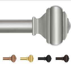 Antique Silver Curtain Rods for Windows 66 to 120 Inch, Metal
7/8 Inch Diameter Window Treatment Rods, 33lbs Weight Capacity, Easy Install for Living