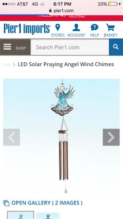 LED solar praying angel wind chime new from pier1