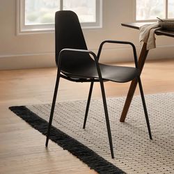 ARTICLE 2 Svelti Pure Black Stackable Dining Armchairs (Black)