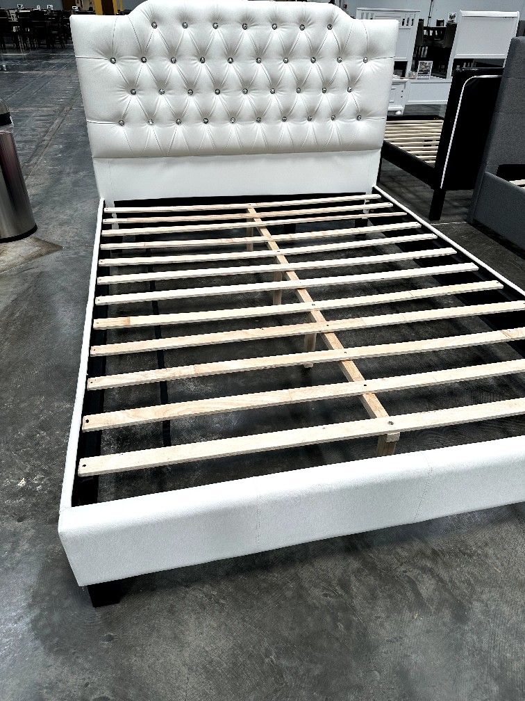 California King Size Crystal Button Bed W Ortho 