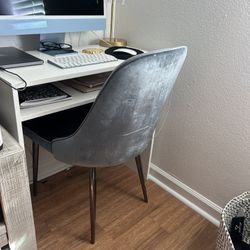 Blue/Grey Velvet Desk Chair