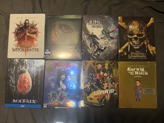 Lot of 8 Movie Steelbook Blu-rays & DVD