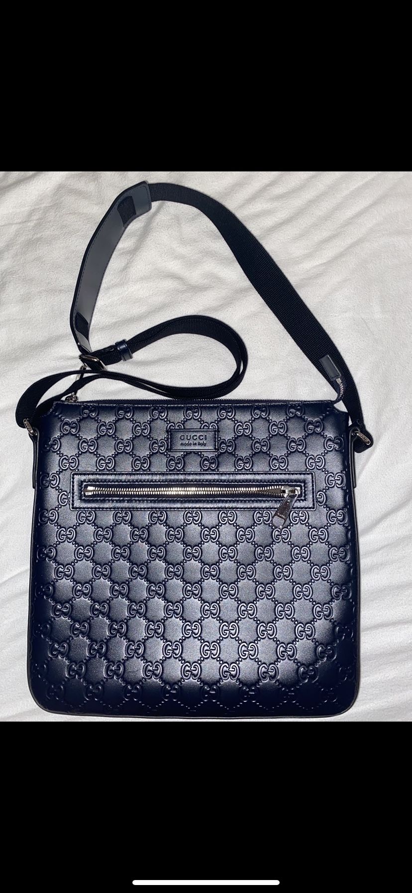 Gucci Signature Messenger, Navy Blue 