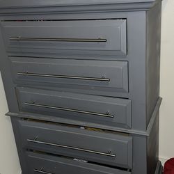 Grey glass top dresser 