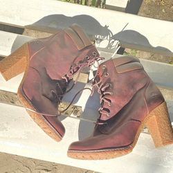 Timberland Ankle Boots Heel Lace Up , Size 7.5