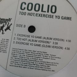 COOLIO -12"- Too Hot / Exercise Yo Game ft. E-40, Kam SEALED, NEW 