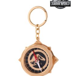 Universal Studios Jurassic World Gold Compass Keychain Jurassic Park Souvenir
