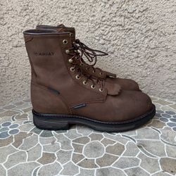 WORK BOOTS ARIAT COMPOSITE TOE WATERPROOF SIZE 9.5 MENS 