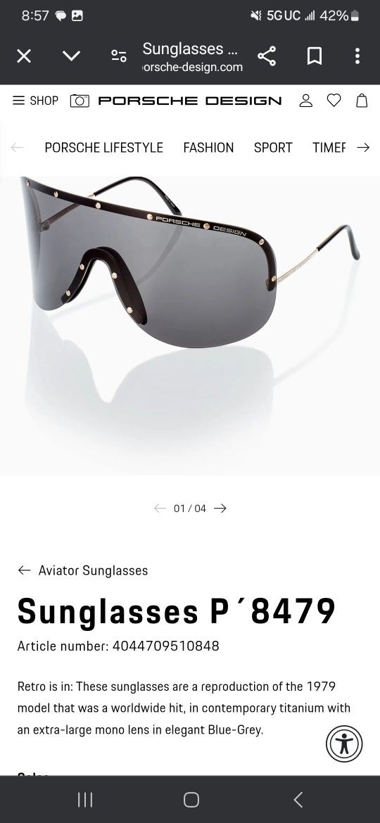 BRAND NEW ,, NEVER EVEN WORN BEAUTIFUL PORSCHE SUNGLASSES!!!!